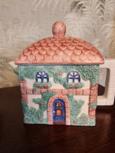 Cottage teapot set pink roof Avon 1980s