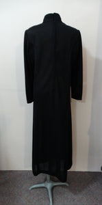 1970s Polyester Long Sleeved Formal Maxi Dress