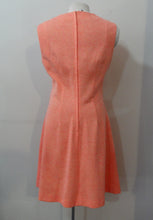 1960s Peach Polyester Fit and Flare Day Dress