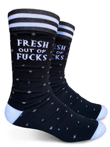 Men's Crew Socks Fresh Out Of Fucks Socks