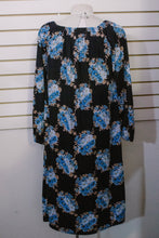1970 Black Polyester Floral Day Dress